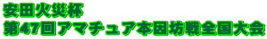安田火災杯 第47回 全日本アマチュア本因坊決定戦