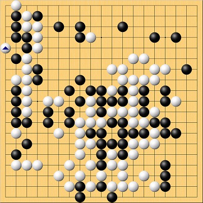 ネット囲碁オープン終局図　黒：王立誠九段　白：鶴山淳志六段