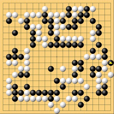 ネット囲碁オープン終局図　黒：柳時熏九段　白：石田篤司九段