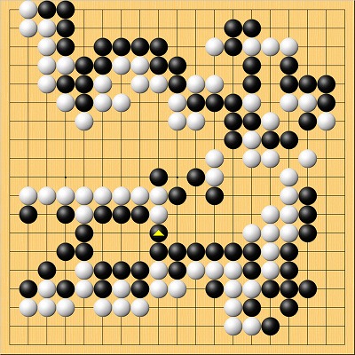 ネット囲碁オープン終局図　黒：潘善琪七段　白：河野臨九段
