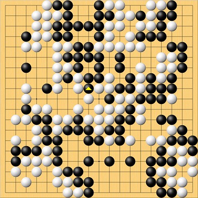 【NECカップ2回戦終局の場面　黒：結城聡ＮHＫ杯　白：本因坊道吾　白11目半勝ち】 