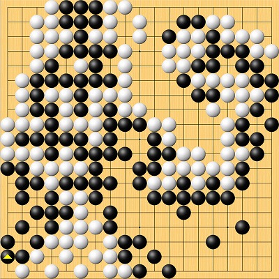 第35期碁聖戦第2局　終局の場面