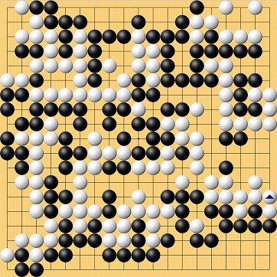ネット囲碁レディース準決勝　終局の場面
