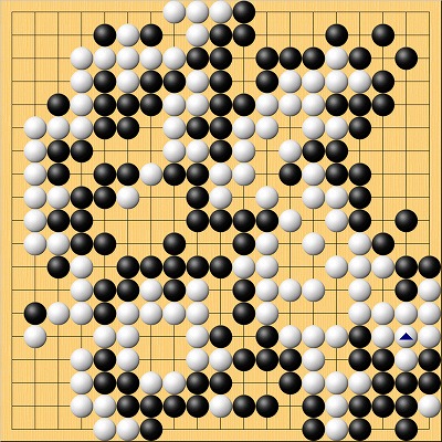 本因坊戦第2局終局の場面