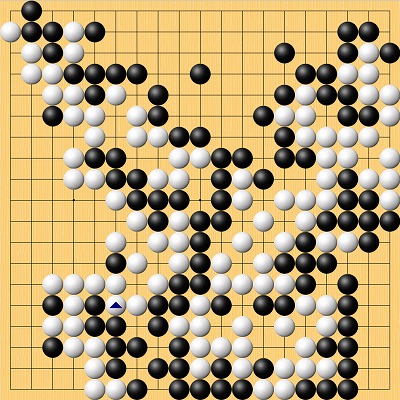 本因坊戦第5局終局の場面