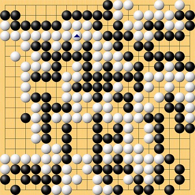 ネット囲碁オープン終局図　黒：潘善琪七段　白：武宮正樹九段